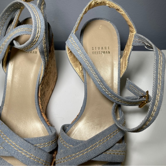 Stuart Weitzman Heels Size 9 Cork
Wedge Platform Light Blue - Picture 2 of 8